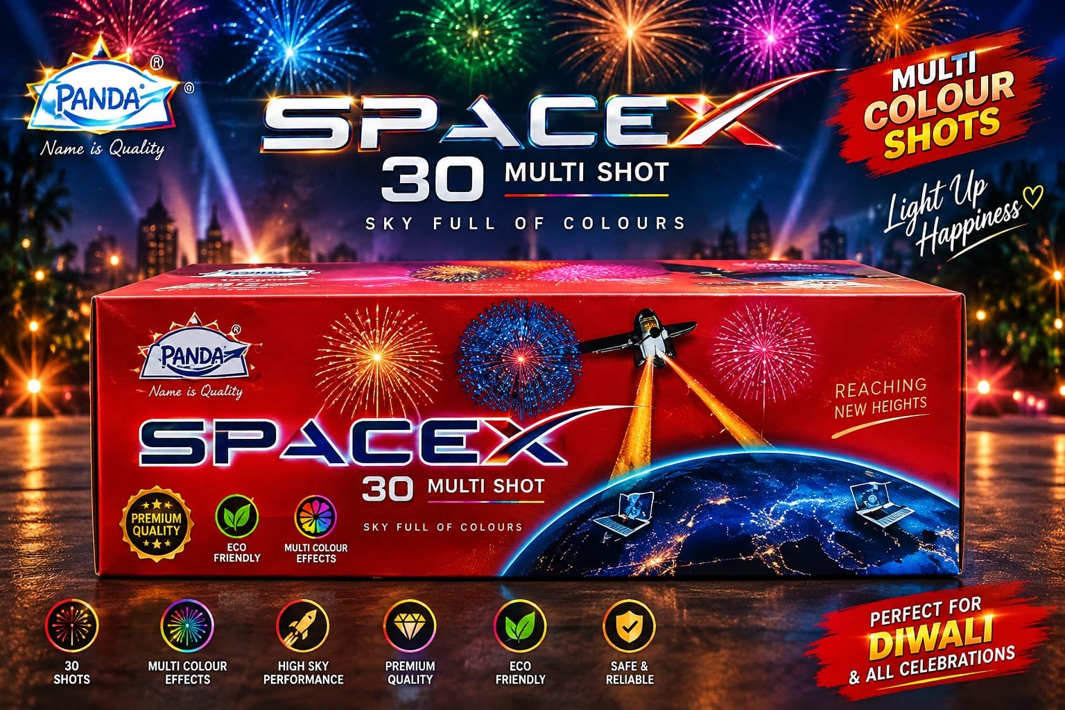 30 Shots Multi Color + Crackling