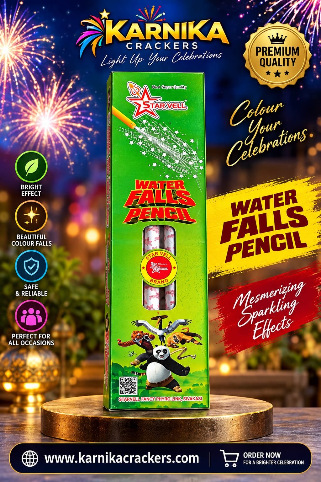 Water Falls, Popcorn Pencil (5PCS)