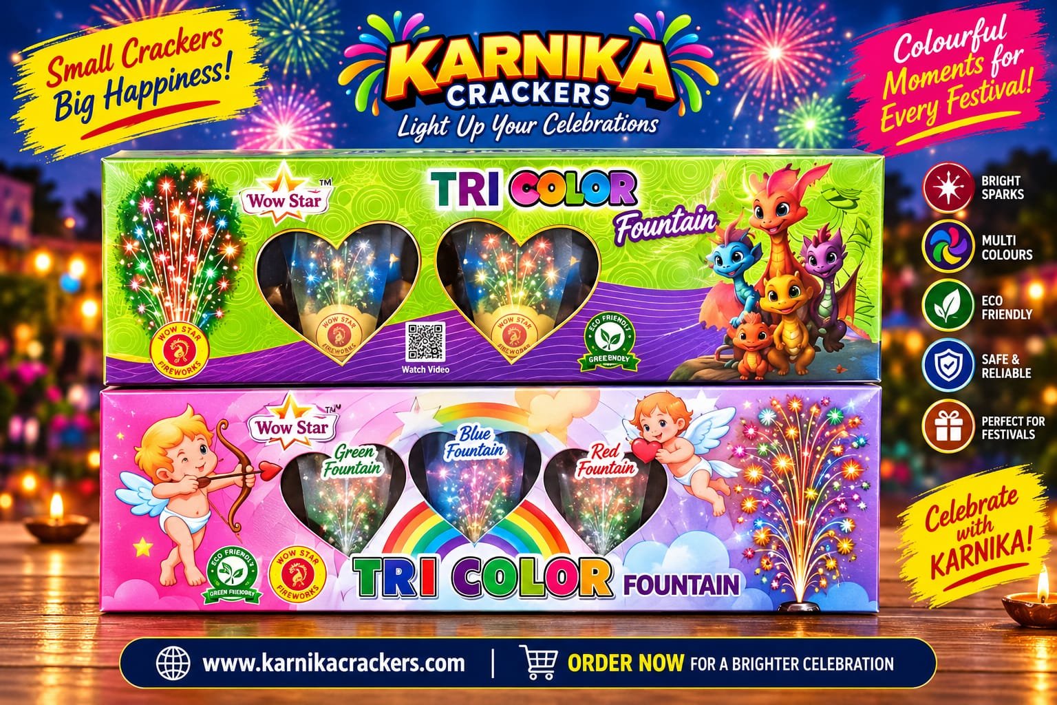 Mega Tri Colour Fountain (5PCS)