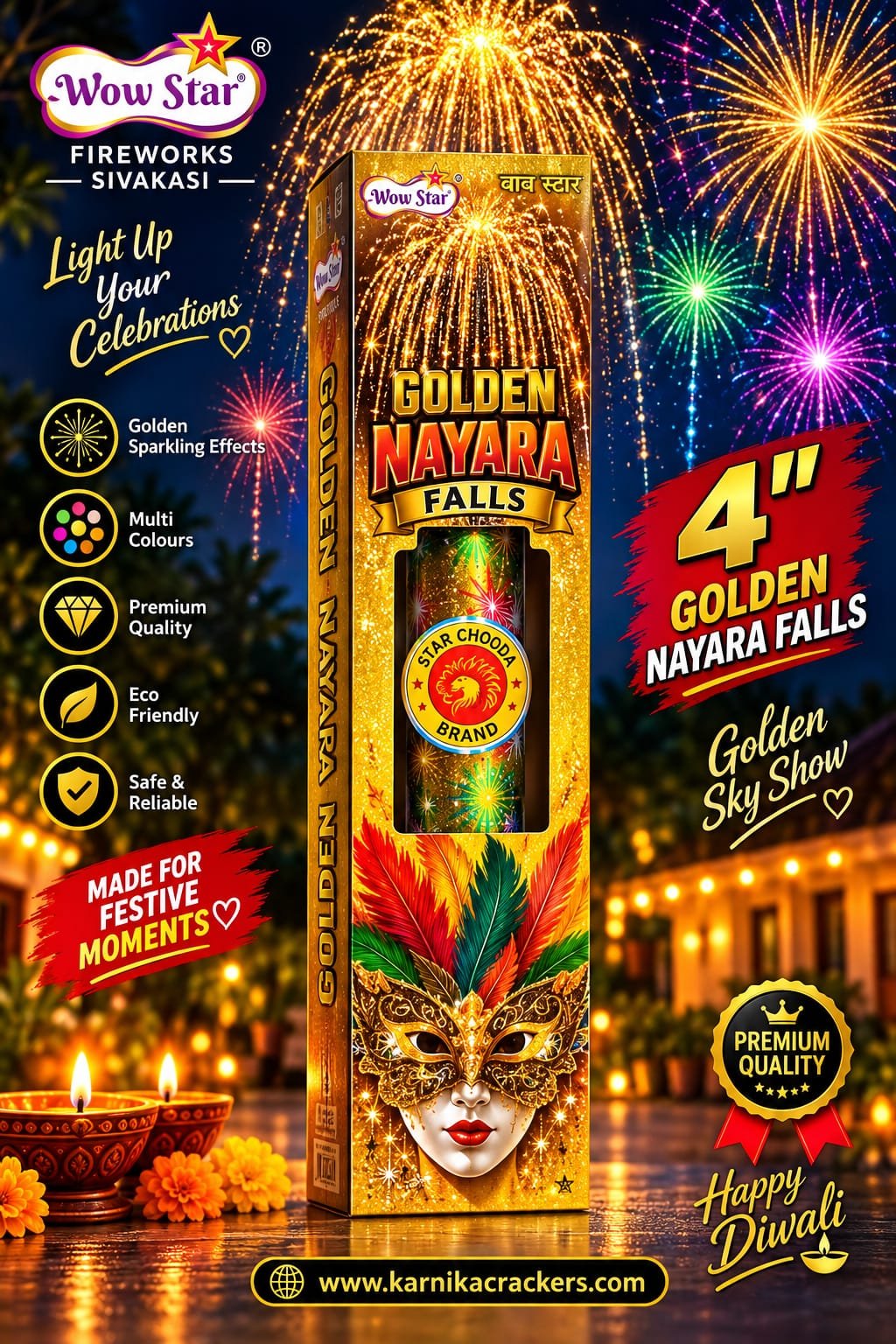 4' Fancy Pipe Golden Eye Nayagara Falls