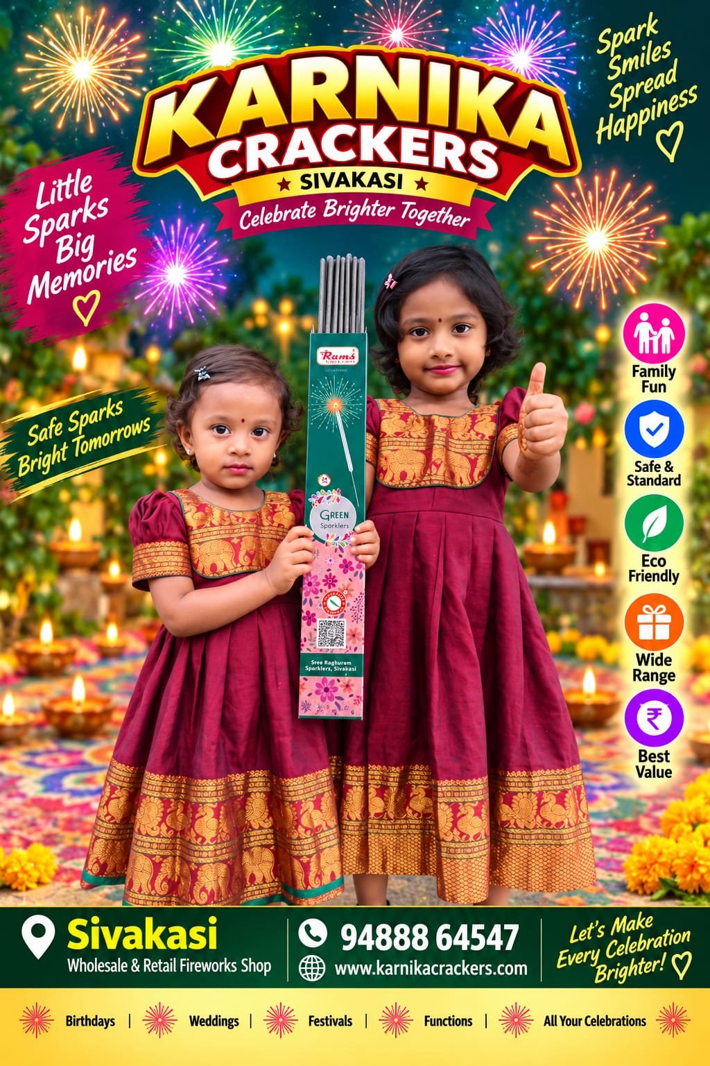 15cm Green Sparklers